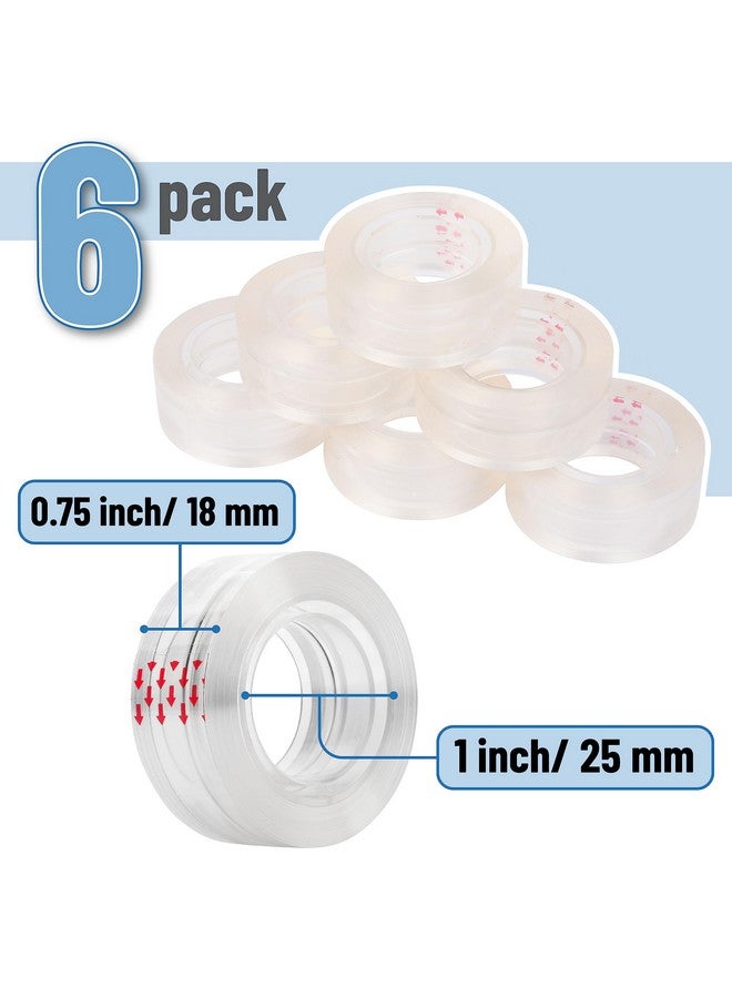 مستر. بين - شريط تغليف الهدايا، عبوة من 6 قطع، شريط تغليف الهدايا، شريط تغليف، شريط شفاف، شريط غير مرئي، شريط هدايا، شريط تغليف للهدايا، شريط ورق تغليف، شريط، شريط شفاف، عبوات شريط للموزع - Image 2