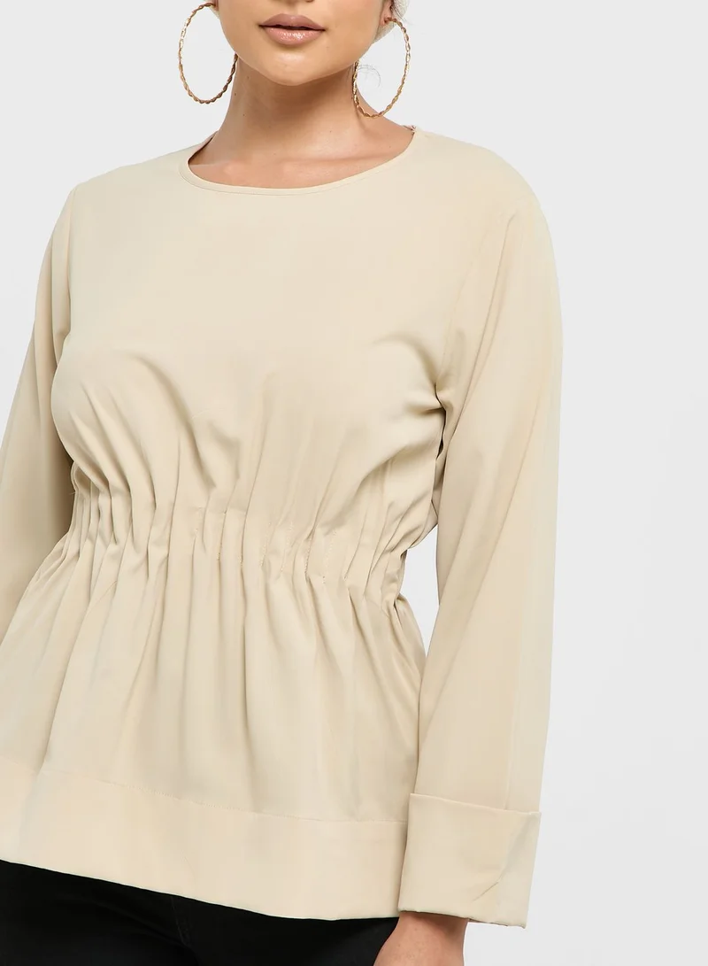 Khizana Cinched Waist Detail Top