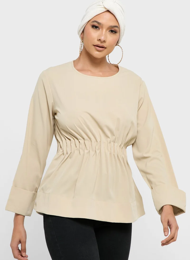 Khizana Cinched Waist Detail Top
