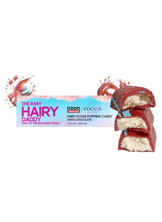Baby Hairy Daddy Fairy Floss Popping Candy White Chocolate Bar