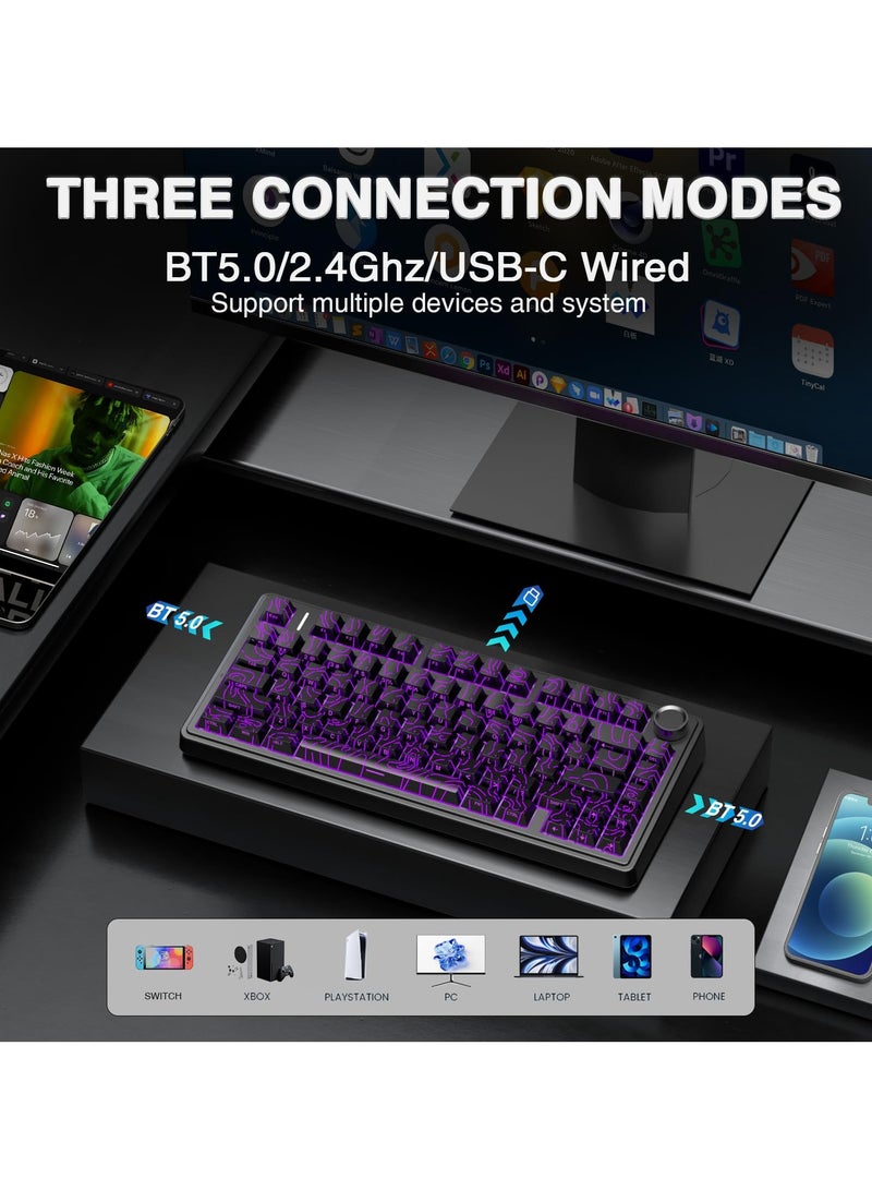 AULA F75 Wireless Mechanical Keyboard Switches RGB Backlit Gaming Keyboard  - Image 3