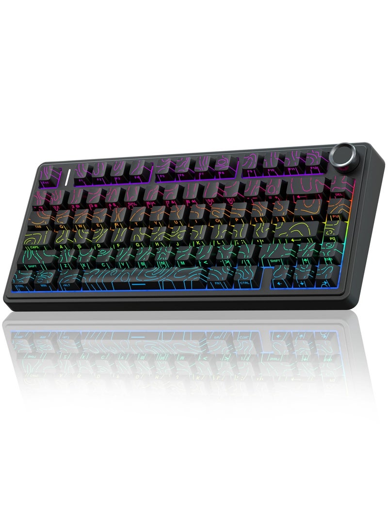 AULA F75 Wireless Mechanical Keyboard Switches RGB Backlit Gaming Keyboard  - Image 1