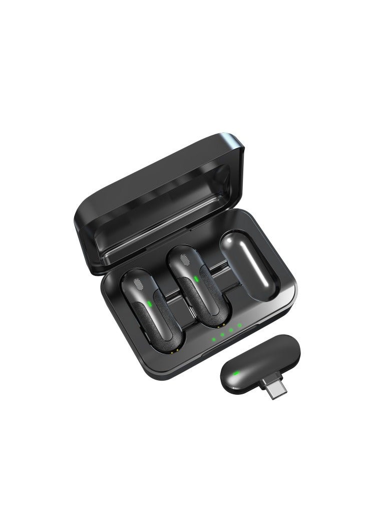 طقم ميكروفون لاسلكي صغير من تكنوكس TX-301 | صوت نقي وواضح مع تقليل الضوضاء، ميكروفونين لاسلكيين، ومُستقبِل بمنفذ USB Type-C - Image 4