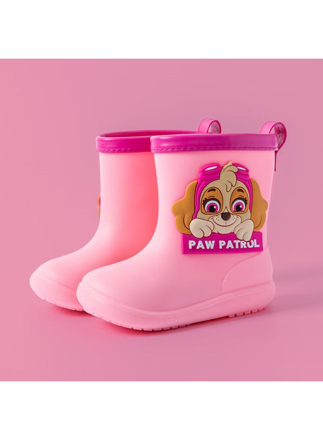 Daddy Pig Piggy Dad Kids Rain Boots Boys Girls Anti-slip Waterproof Wear-resistant 3d Cartoon Paw Patrol Rubber Boots Pink Size 19 - Image 2