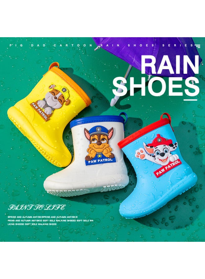 Daddy Pig Piggy Dad Kids Rain Boots Boys Girls Anti-slip Waterproof Wear-resistant 3d Cartoon Paw Patrol Rubber Boots Pink Size 19 - Image 1