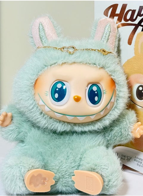 Labubu 2.0 Green Plush Bunny Keychain Doll-No Extra Decor