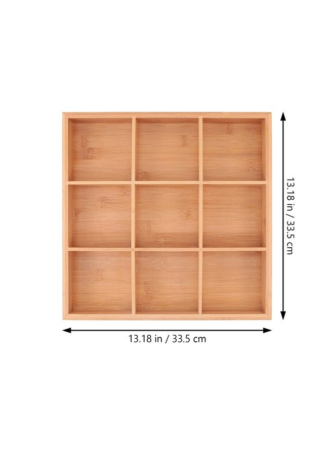 دويتول صينية تقديم خشبية من DOITOOL، طبق تقديم مقسم، صينية تنظيم مكونة من 9 أقسام، صينية تقديم طعام خشبية، صينية حلوى، طبق سوشي للحفلات - Image 3