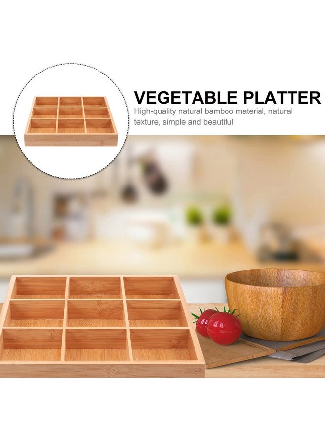دويتول صينية تقديم خشبية من DOITOOL، طبق تقديم مقسم، صينية تنظيم مكونة من 9 أقسام، صينية تقديم طعام خشبية، صينية حلوى، طبق سوشي للحفلات - Image 4