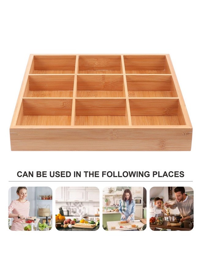 دويتول صينية تقديم خشبية من DOITOOL، طبق تقديم مقسم، صينية تنظيم مكونة من 9 أقسام، صينية تقديم طعام خشبية، صينية حلوى، طبق سوشي للحفلات - Image 5