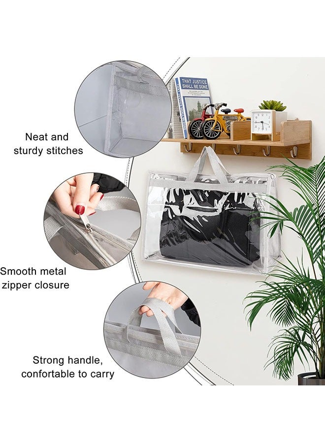 YelaJoy 3 Pack Handbag Storage Organizer,Dust Transparent Hanging Purse Organizer,PVC Material,Wallet Storage Bag for Hanging Closet with Handle and Zipper Handbag Organizer,43cmX36.8cm  - Image 4