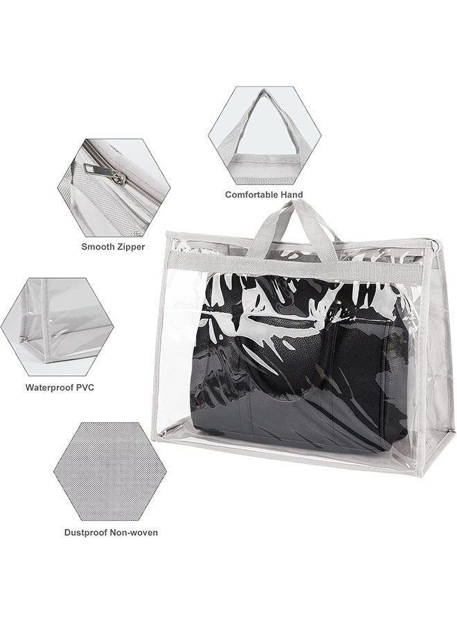 YelaJoy 3 Pack Handbag Storage Organizer,Dust Transparent Hanging Purse Organizer,PVC Material,Wallet Storage Bag for Hanging Closet with Handle and Zipper Handbag Organizer,43cmX36.8cm  - Image 3