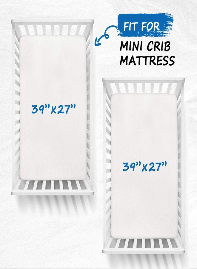 Coldwind Pack and Play Sheets 27"x 39" Compatible with Graco, Dream on Me Pack N Play, Cotton Mini Crib Sheets 2 Pack, Stretchy Playard Crib Fitted Sheet for Baby Girl Boy, White - Image 4