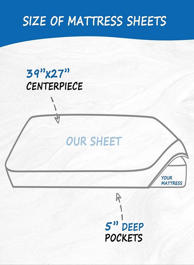 Coldwind Pack and Play Sheets 27"x 39" Compatible with Graco, Dream on Me Pack N Play, Cotton Mini Crib Sheets 2 Pack, Stretchy Playard Crib Fitted Sheet for Baby Girl Boy, White - Image 5