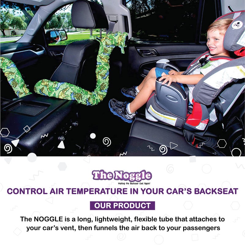 NOGGLE Turbo Power, 8ft - Kids Personal Air Conditioning System, Made in USA - Directs Cool Air to Backseat, Air Conditioning Vent Hose with Powered Fan, Making The Back Seat Cool Again - Black - Image 3