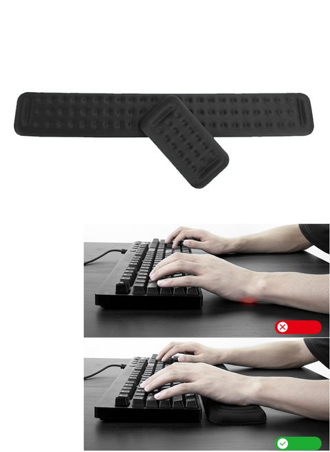 Memory Foam Keyboard Wrist Rest Pad, Mouse Wrist Rest Support, Ergonomic Hand Palm Rest Pads, Wrist Pain Relief Easy Typing, for Desktop Computer, Laptop, Mac, Gaming, Typing, Home, Office