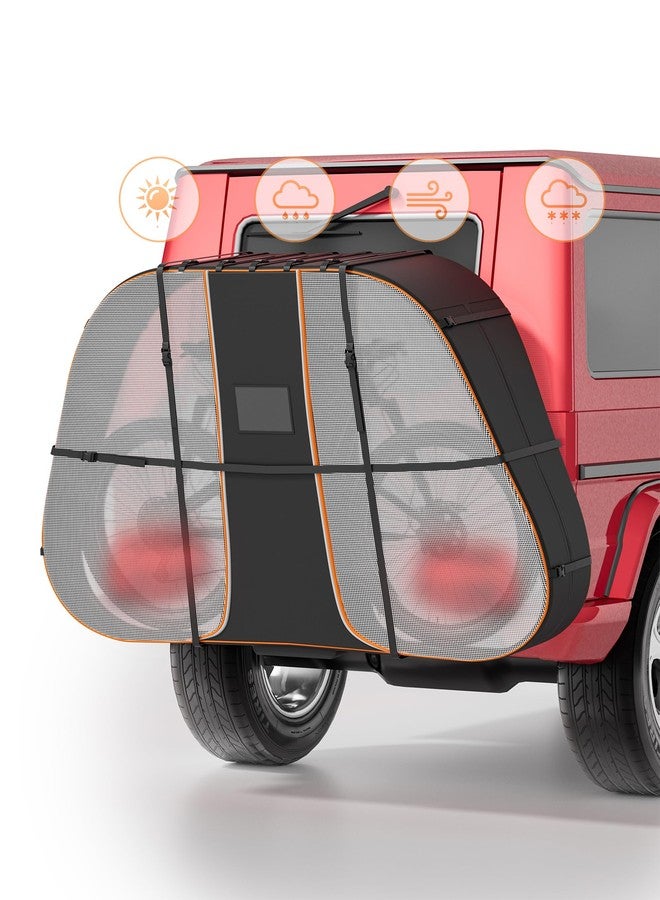 MALOROY Bike Cover for Transport 1 Bikes - Heavy Duty & Waterproo 900D Outdoor Bike Covers for 1 Bikes on Car Hitch Travel Storage, w/ Two Elastic straps and License Plate Window, Rain Sun UV Dust Wind Proof - Image 1