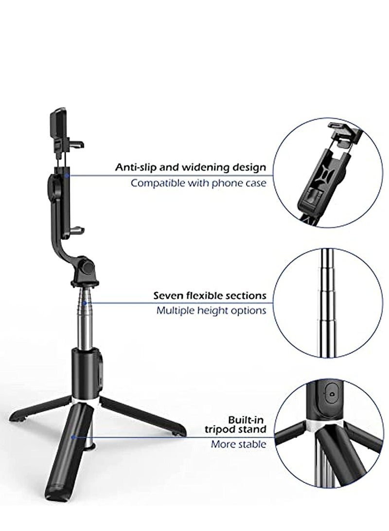 Portable Selfie Stick Tripod with Light with Detachable Bluetooth Remote,41 Inch Extendable Tripod Compatible with IPhone 13 Pro/12/11 Pro/Max/XS/XR/X and Samsung Galaxy S10/S9 Plus - Image 4