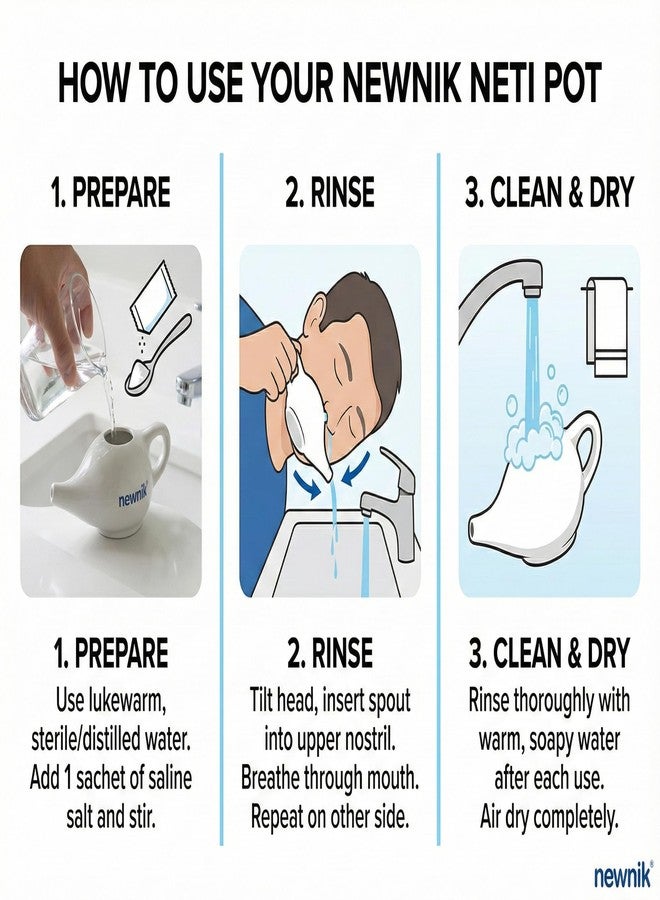 نيونيك وعاء نيونيك نيتي سيراميك NP101 (150 مل) | وعاء غسيل أنفي سيراميكي فاخر لتنظيف الجيوب الأنفية، وتخفيف نزلات البرد والحساسية والاحتقان | فوهة تدفق سلسة، مقبض سهل الإمساك، علاج نيتي طبيعي - Image 3