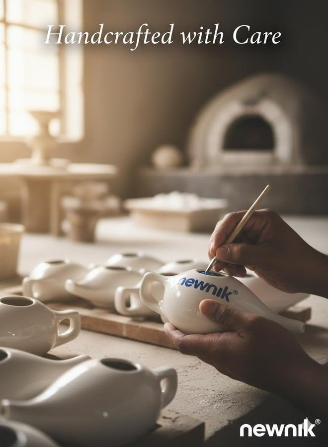 نيونيك وعاء نيونيك نيتي سيراميك NP101 (150 مل) | وعاء غسيل أنفي سيراميكي فاخر لتنظيف الجيوب الأنفية، وتخفيف نزلات البرد والحساسية والاحتقان | فوهة تدفق سلسة، مقبض سهل الإمساك، علاج نيتي طبيعي - Image 5