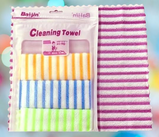 SHB SHB Microfiber Cleaning Towel MultiColour Highly Absorbent Lint Streak Free Wash Cloth for Kitchen Window Car Silverware Stainless Steel 