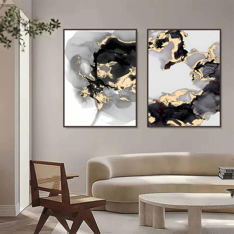 Marktna A double canvas painting with an abstract design, total dimensions 80 x 60 cm - Image 2
