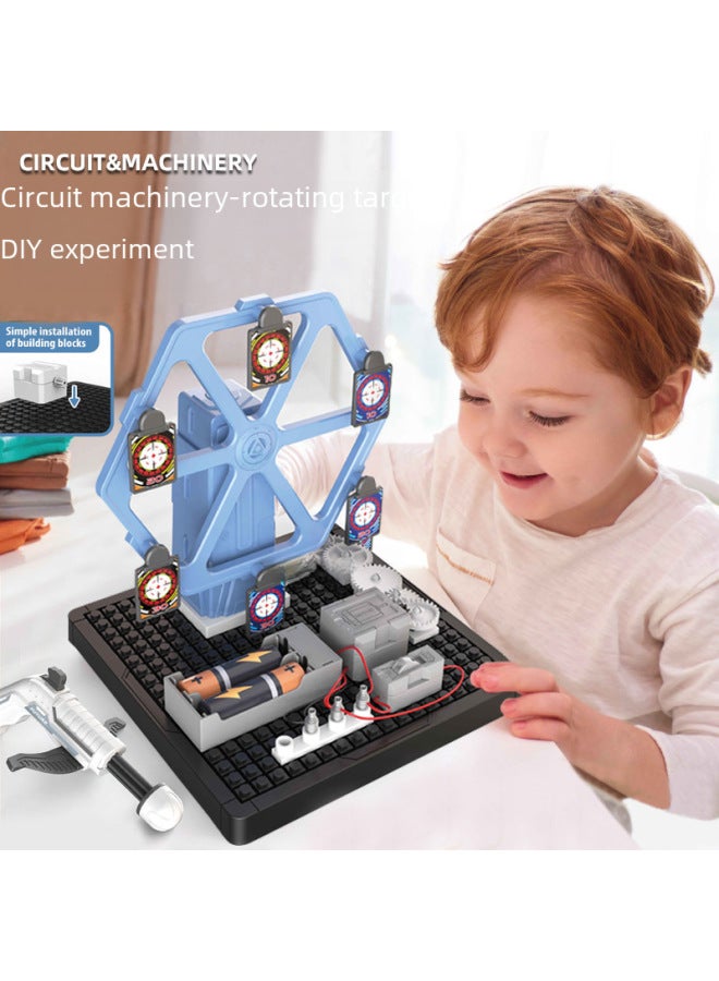 Steam Science Experiment Suit Electronic Building Blocks Educational Toys Primary School Students' Science And Education Technology Small Production Diy Assembled-Color:# Circuit Machinery-Bow Rotary Target - Image 3