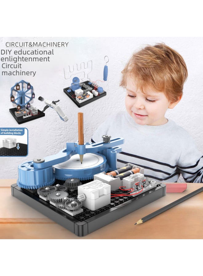 Steam Science Experiment Suit Electronic Building Blocks Educational Toys Primary School Students' Science And Education Technology Small Production Diy Assembled-Color:# Circuit Machinery-Bow Rotary Target - Image 4
