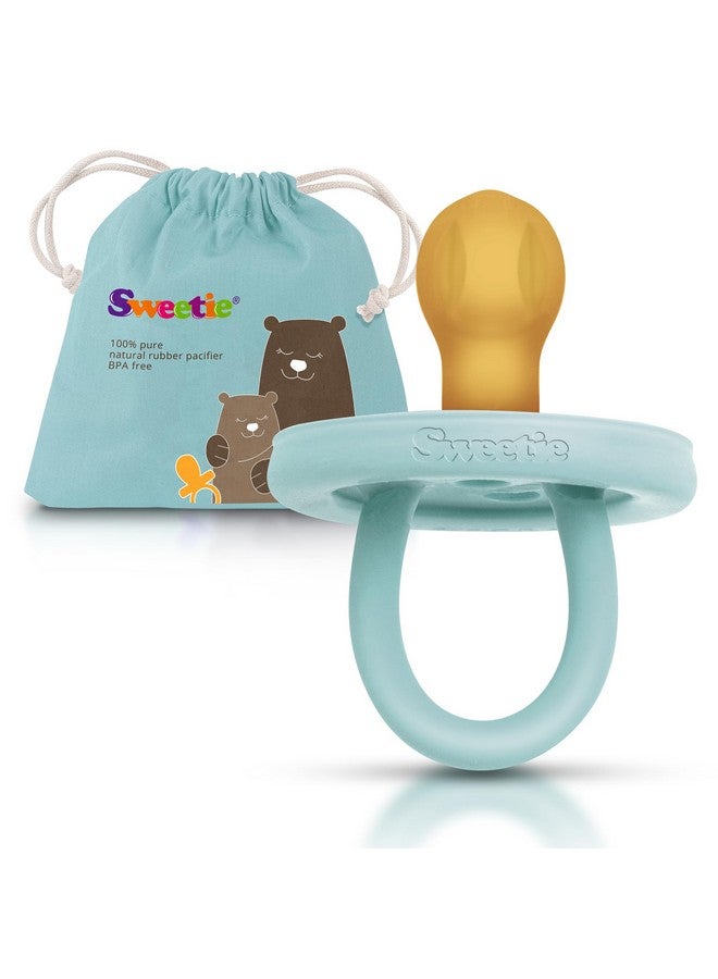 SWEETIE Rubber Turquoise Pacifier Natural Rubber Pacifier Rounded (Large) - Image 2