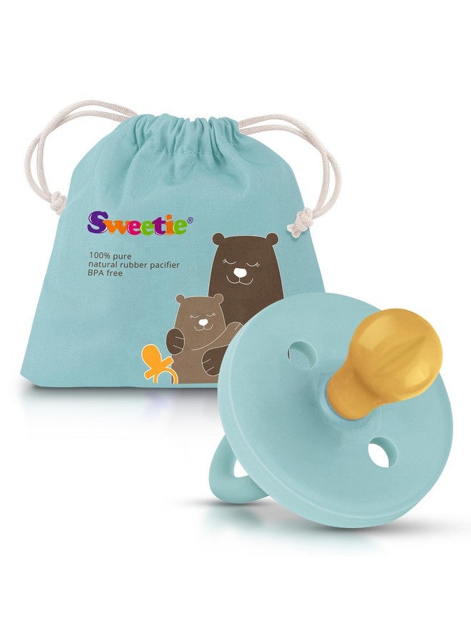 SWEETIE Rubber Turquoise Pacifier Natural Rubber Pacifier Rounded (Large) - Image 1