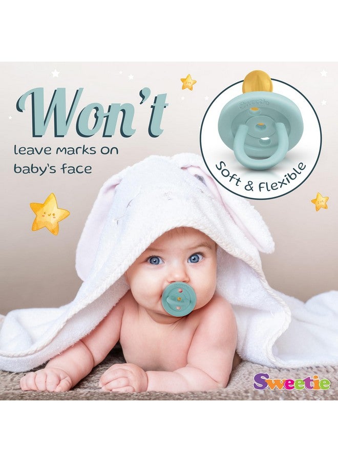 SWEETIE Rubber Turquoise Pacifier Natural Rubber Pacifier Rounded (Large) - Image 4