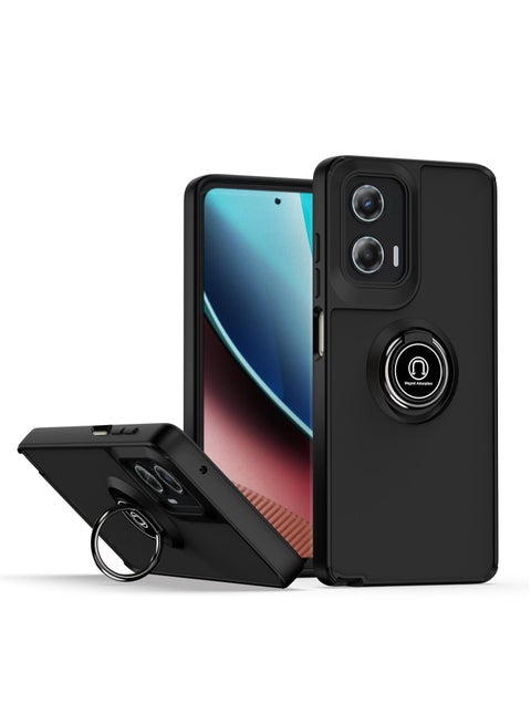Motorola G24 4G / G04 4G / E14 4G / G04s 4G Case Cover, 360°Rotating Kickstand Ring + Support Magnetic Car Mount + Slim Thin PC&TPU Shockproof Mobile Phone Case