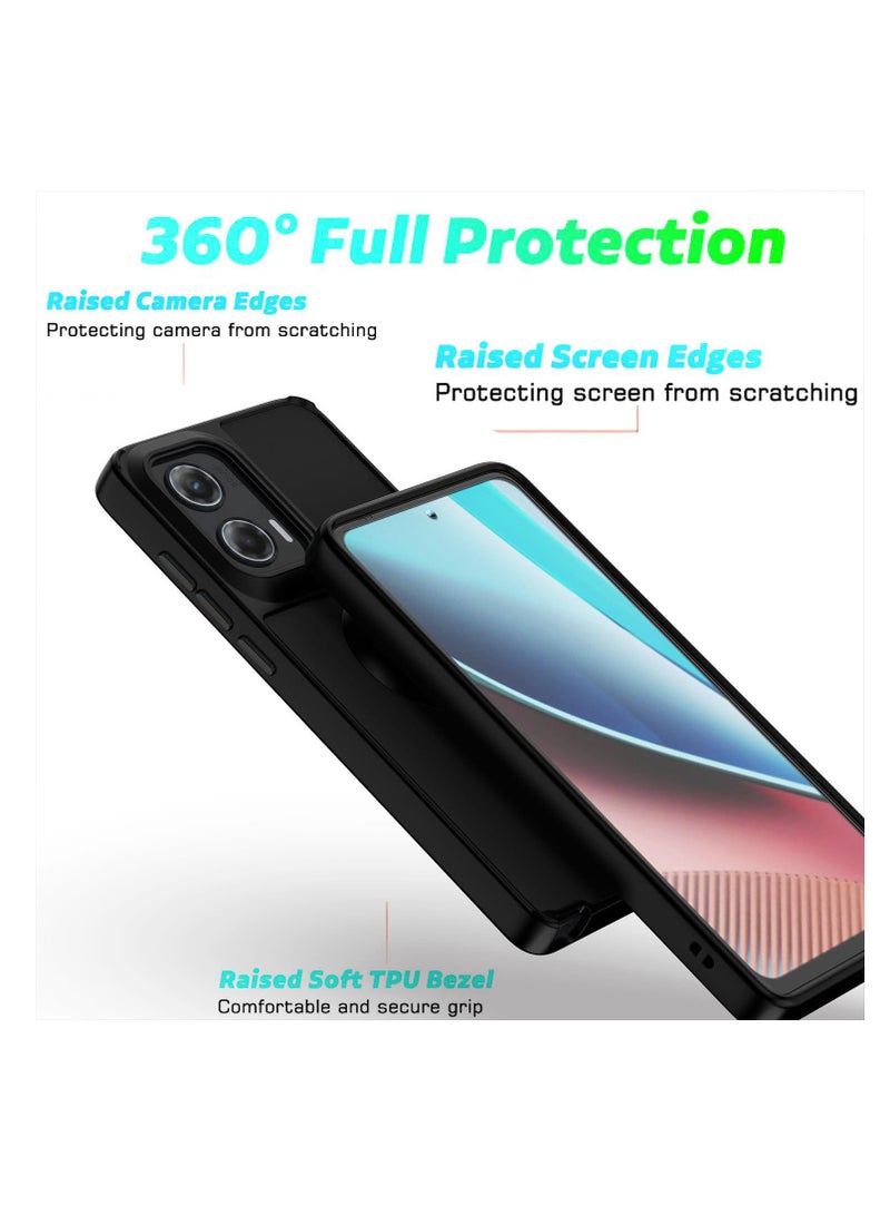 Motorola G24 4G / G04 4G / E14 4G / G04s 4G Case Cover, 360°Rotating Kickstand Ring + Support Magnetic Car Mount + Slim Thin PC&TPU Shockproof Mobile Phone Case