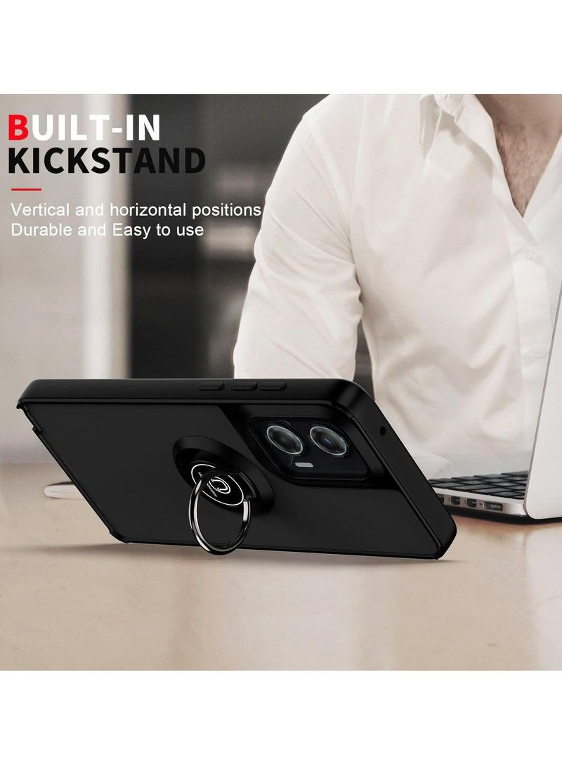Motorola G24 4G / G04 4G / E14 4G / G04s 4G Case Cover, 360°Rotating Kickstand Ring + Support Magnetic Car Mount + Slim Thin PC&TPU Shockproof Mobile Phone Case