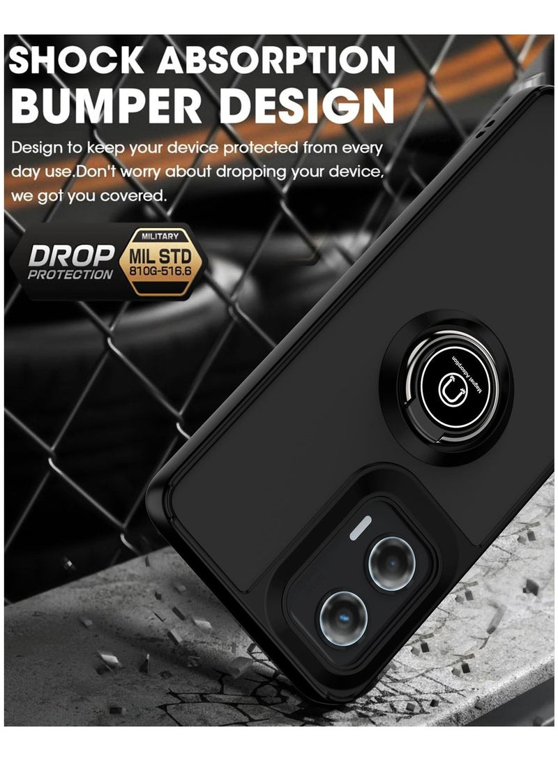 Motorola G24 4G / G04 4G / E14 4G / G04s 4G Case Cover, 360°Rotating Kickstand Ring + Support Magnetic Car Mount + Slim Thin PC&TPU Shockproof Mobile Phone Case