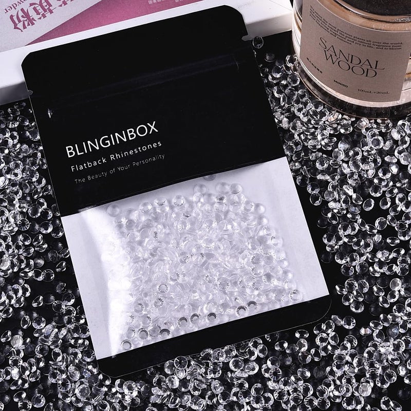 BLINGINBOX 1440Pieces SS6/1.9-2mm Flat Back Crystal Rhinestones Round Gems for Nail Art,Clear - Image 3