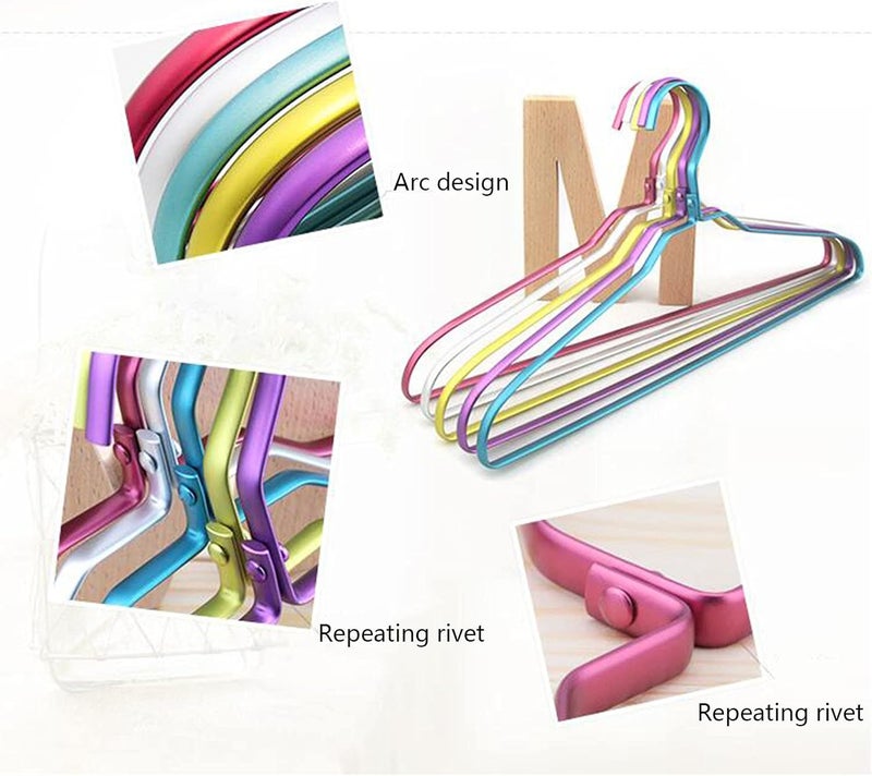 Clothing Hangers Coat Hangers Metal Hangers Space Saving Clothes Hangers Multifunctional Clothes Hangers,Convenient and Durable,for Home Clothing Store Tailor S,Blue-20 Pack - Image 4