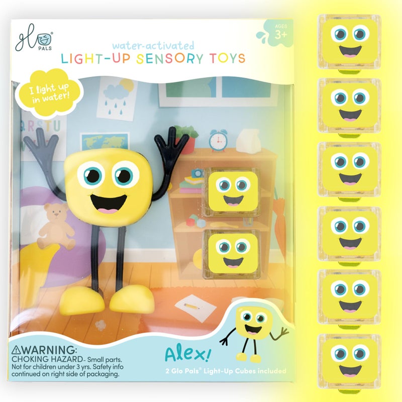 Glo Pals WaterActivated Bath Toy with 6 Reusable LightUp Cubes for Sensory Play Alex - Image 2