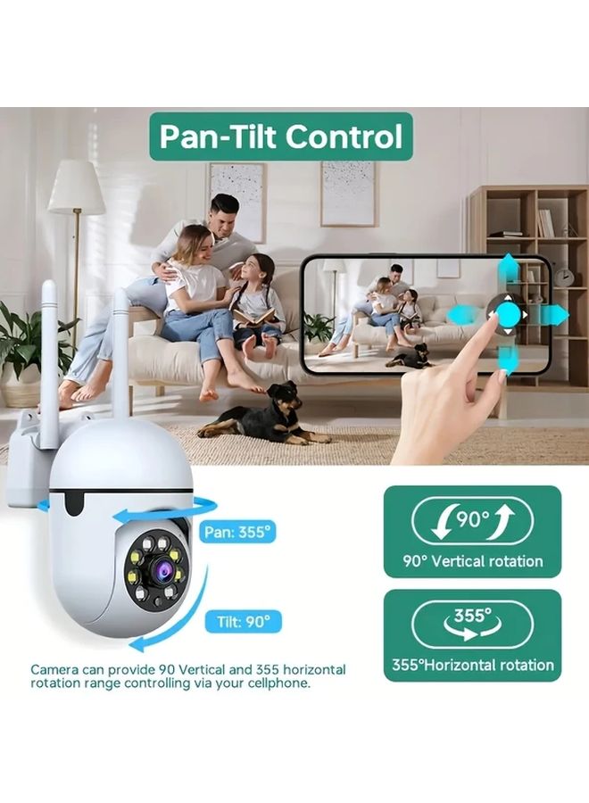 JOOAN T76 1080P Wireless WiFi Security Camera 355 Degree PTZ Two Way Talk Color Night Vision Motion Detection Indoor Outdoor Smart Doorbell Alexa Google Assistant USB Powered - Image 4