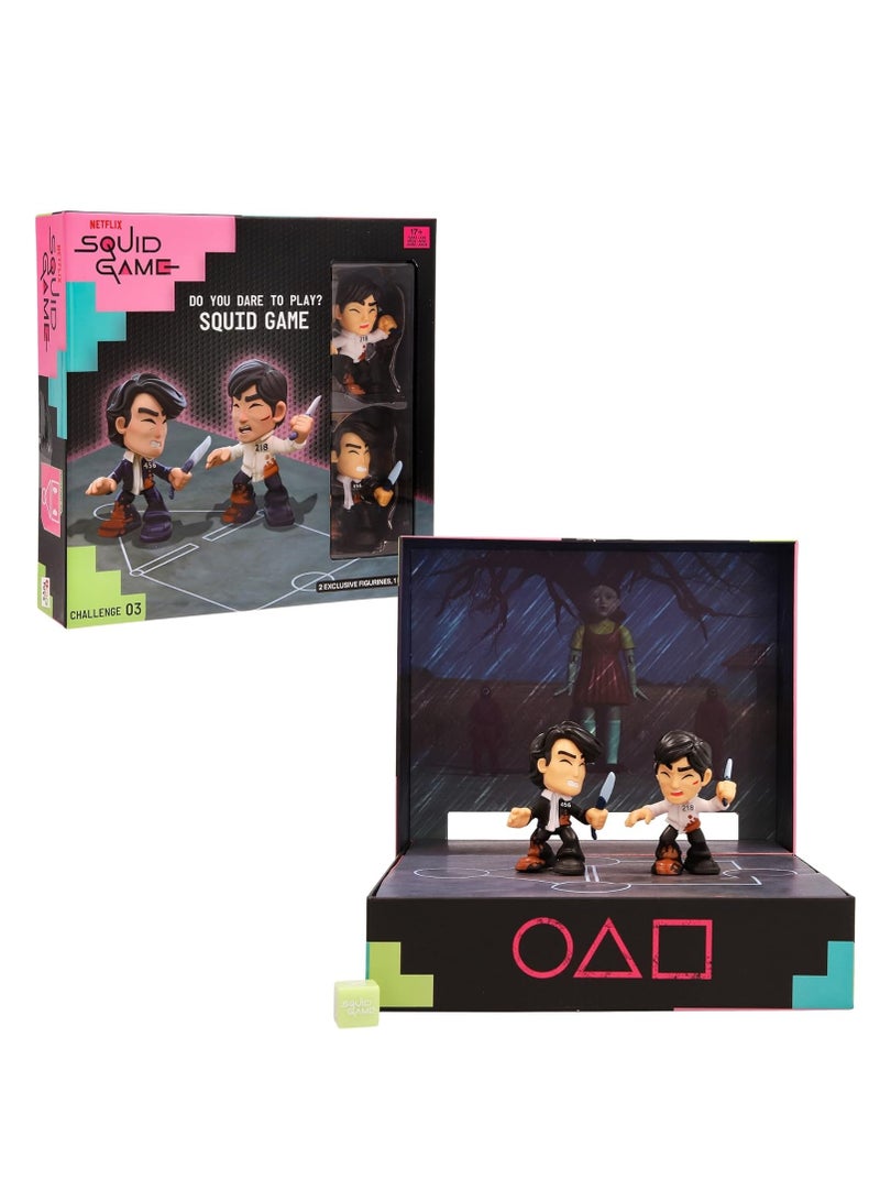 IMC Toys Squid Game Challenge Game - Netflix Series - Challenges to Play and Display - Includes Mini Set and Figures, Game for Adults Ages 17+