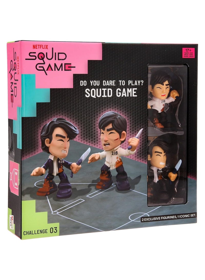 IMC Toys Squid Game Challenge Game - Netflix Series - Challenges to Play and Display - Includes Mini Set and Figures, Game for Adults Ages 17+