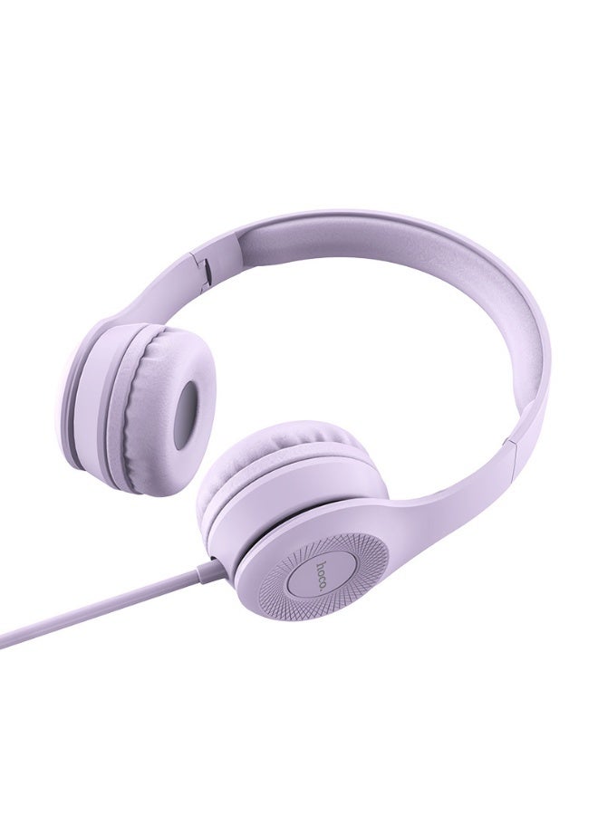 Hoco W21 Wired Over-Ear Headphones with Single-Key Music Control and Call Answering - Image 5