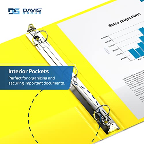 Davis Group Premium Economy 6-Pack 3-Ring Binders for School or Office, Round-Ring Binders, 2 Inch, Yellow - Image 5