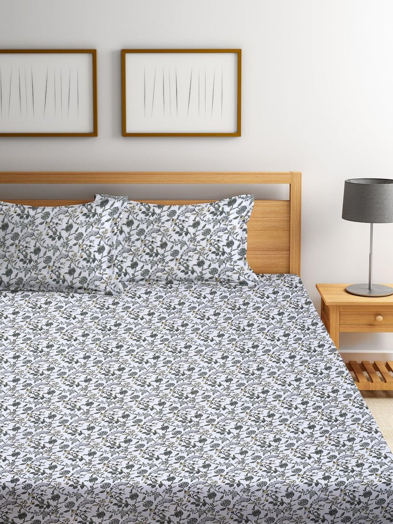 Ambra Linens Premium Bed Sheet Set - 100% Cotton, Soft & Smooth Flat Sheet for Double Bed, All-Season Use, Luxurious and Breathable Bedding with 1 Bed Sheet and 2 Pillowcases for Comfort and Style - Image 1