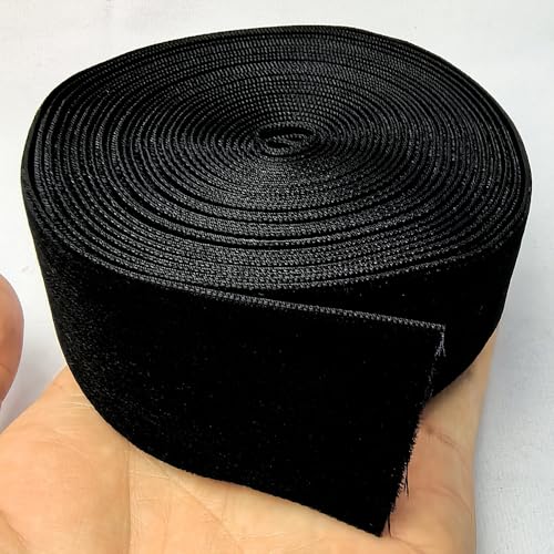 Chenkou Craft 5Yards Black 1 1/2" Velvet Ribbon Bulk (Black, 1 1/2"(40mm)) - Image 4