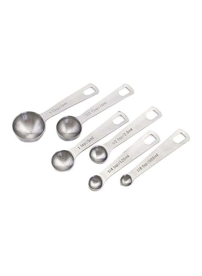 NIBEMINENT 6-Piece Stainless Steel Measuring Spoon Silver