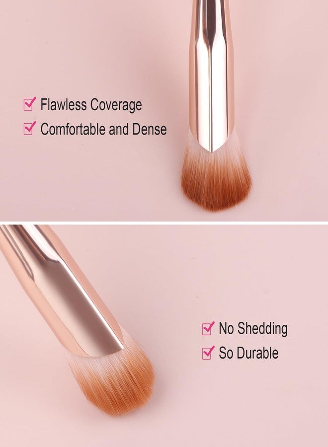 Brush Master D101 Precision Concealer Brush, Concealing Blending Setting Buffing, Under Eye Makeup Small Angled Precision Face Blending Brush, Pink - Image 3