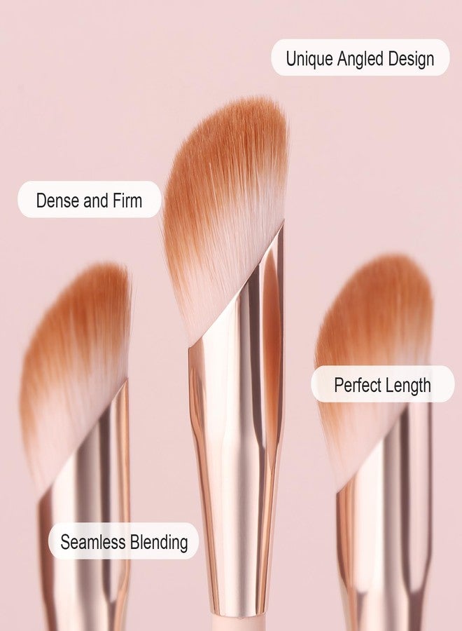Brush Master D101 Precision Concealer Brush, Concealing Blending Setting Buffing, Under Eye Makeup Small Angled Precision Face Blending Brush, Pink - Image 2