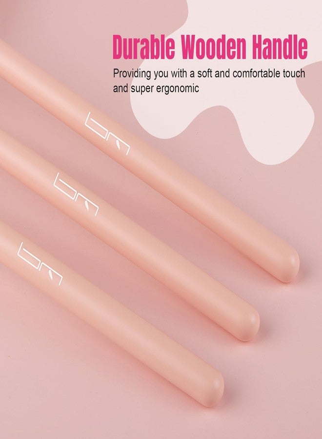 Brush Master D101 Precision Concealer Brush, Concealing Blending Setting Buffing, Under Eye Makeup Small Angled Precision Face Blending Brush, Pink - Image 4