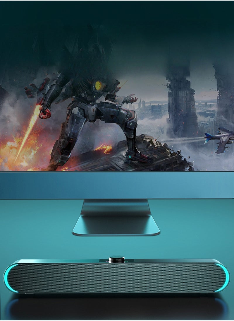 Wired Computer SpeakerStereo Subwoofer Powerful Music Player Bass Surround Sound Box 3.5mm Audio USB versio speaker with light ﻿