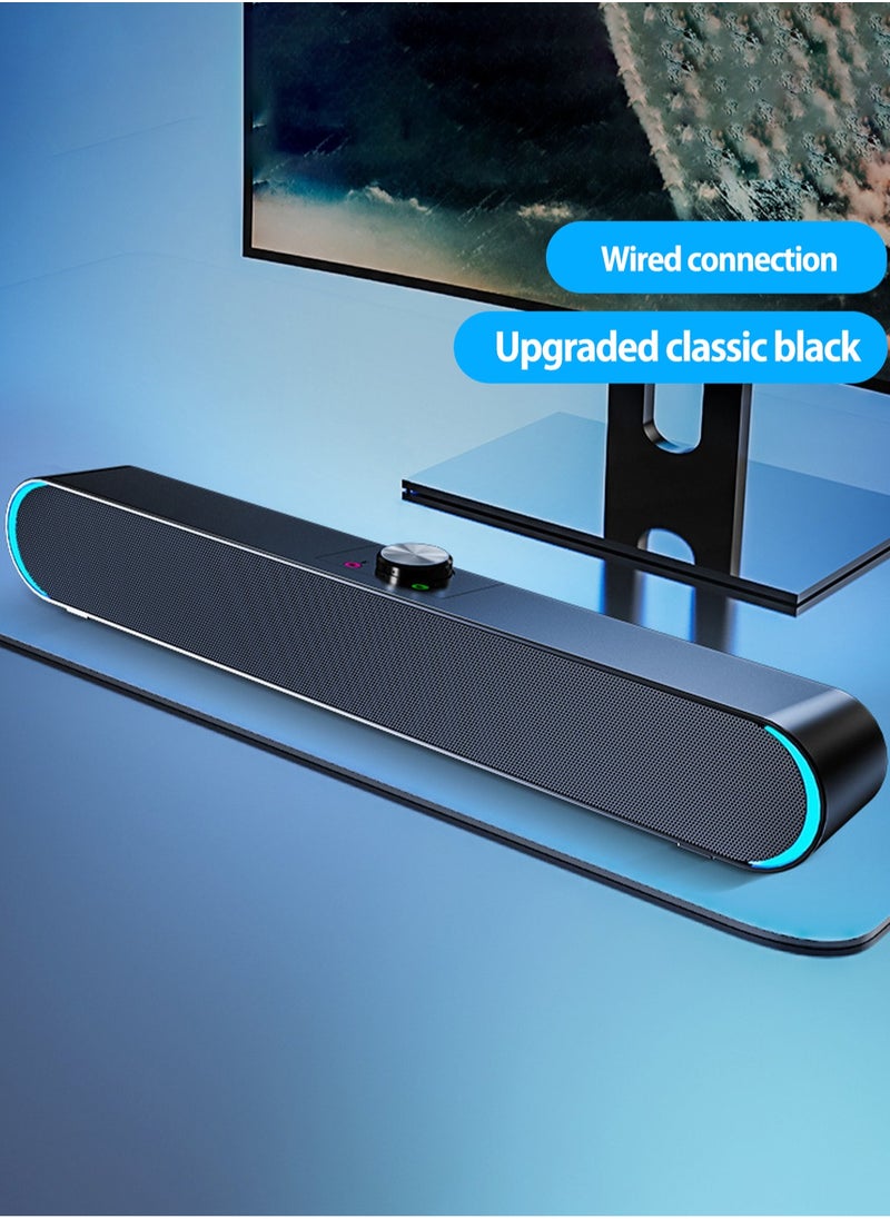 SADA - Wired Computer SpeakerStereo Subwoofer Powerful Music Player Bass Surround Sound Box 3.5mm Audio USB versio speaker with light ﻿ - Image 1